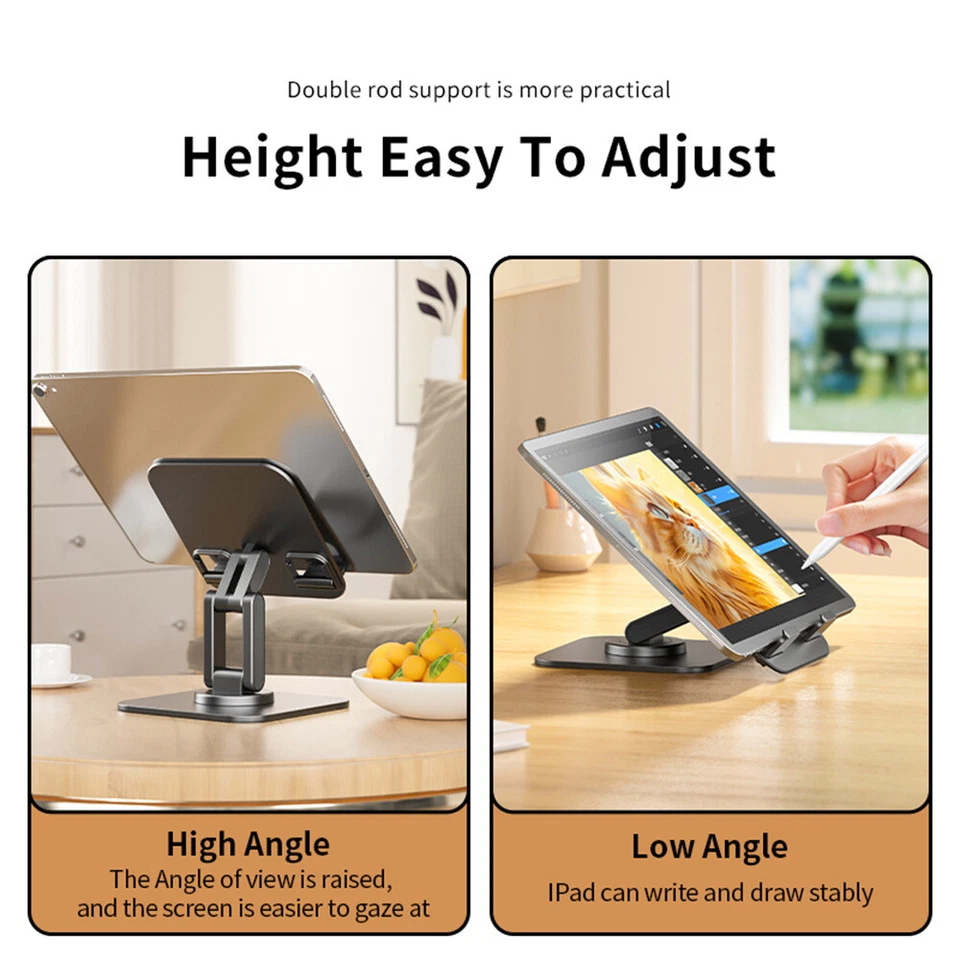 Foldable 360° Rotating Tablet Stand Phone Holder for 4-15.6 " iPad Pro & iPhone - Image 3 of 4