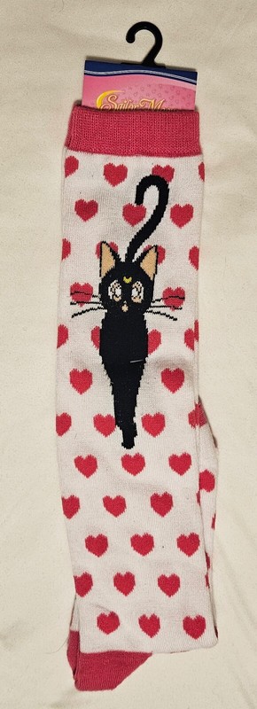 Sailor Moon Luna Socks Hearts Knee High Anime Black Cat Everything Legwear Toei