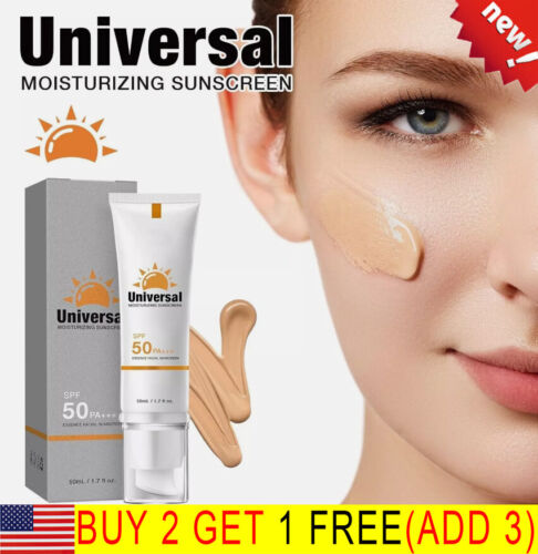 Universal Tinted Sunscreen for Face, Spf 50 Face Moisturizer, Protector Solar US - Picture 1 of 9