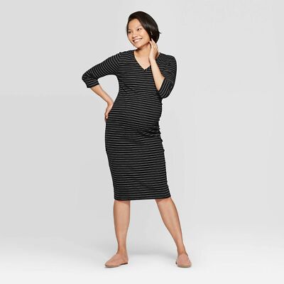 strapless open back dress Baby Loading Oversized Maternity T Shirt Dress main image 0