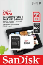 SanDisk Ultra 64GB UHS-I Class 10 Micro SD Card With Adapter Speed 100Mb/s lot