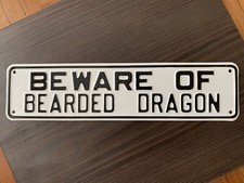 Beware of Attack Bearded Dragon NEW Reptile Lizard Sign Gift