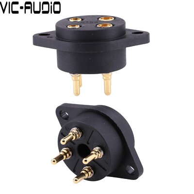 2PC EIZZ 4Pin Tube Socket PI For 2A3 300B 811 274A 101D Audio AMP DIY
