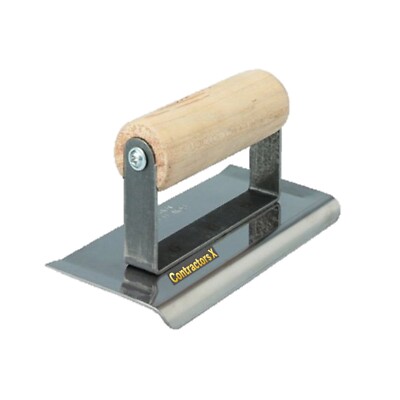 6'' Edging Trowel w/Wooden Handle by ContractorsX