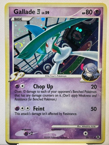 Tarjeta Pokémon Gallade 20/111 DP Rising Rivals LV.59 SP Holo Raro Remolinos LP1 AA8