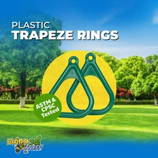 SWING SET STUFF PLASTIC TRAPEZE RINGS GREEN (PAIR) play accessory toy child 0005