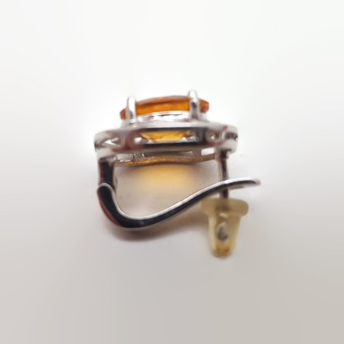 Orange Mystic Quartz Sterling Silver Greek Key Earrings - 第 7/8 張圖片