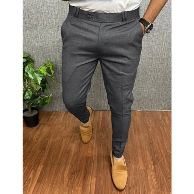 Business Dress Pants Men's Casual Trousers Daily Slim Skinny Formal Work  Pants | eBay