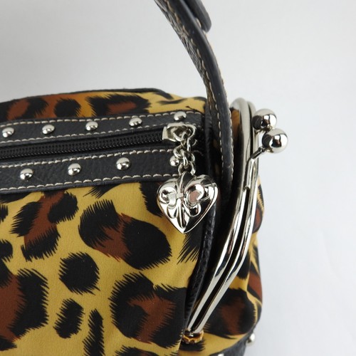 Vintage Y2K Kathy Van Zeeland Leopard Print Mini Bag Purse Hobo Animal - Picture 3 of 21