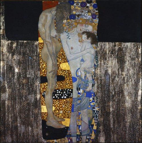 GUSTAVE KLIMT THE THREE AGES ART NOUVEAU GICLEE PRINT FINE CANVAS - Picture 4 of 4