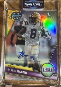 AUTO /499 MALIK NABERS 2023 1ST BOWMAN CHROME UNIVERSITY RC REFRACTOR GIants 🔥