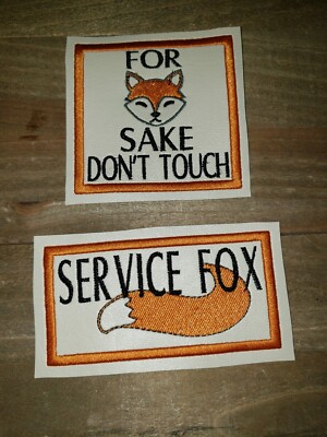 Set for fox sake don't touch & service fox  on cream  Patch, Patches for Vests