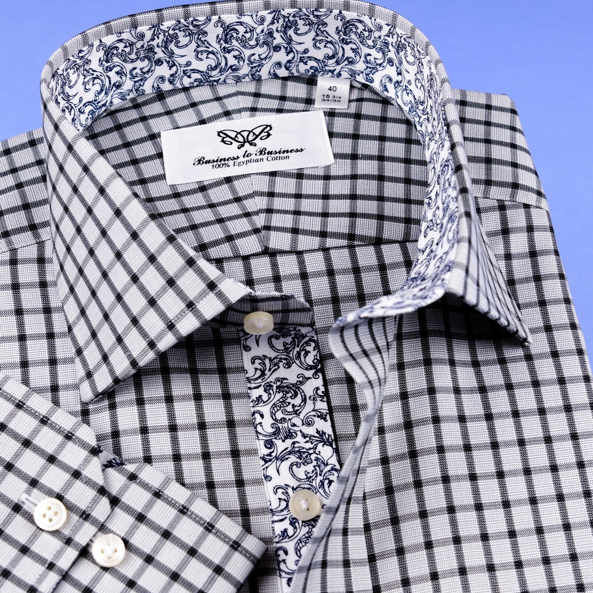 black and white paisley dress shirt Au Noir Shirts Haden White