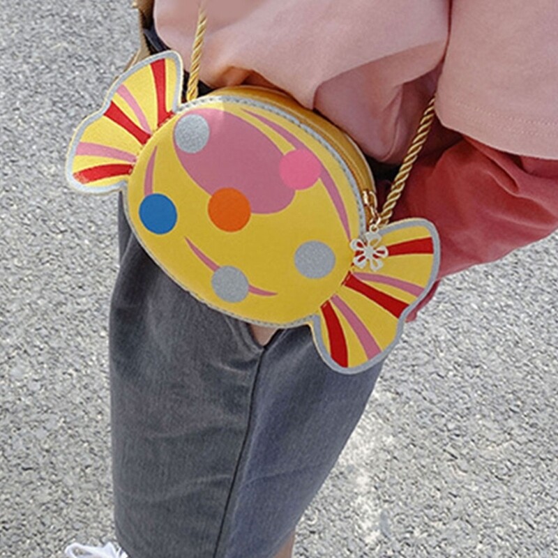 Yellow Candy-Themed Mini Bag for Girls - Stylish & Versatile for Any Occasion