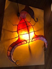 hat nicht jeder: Designer-Lampe rot, "Skorpion", tolles Licht, selten