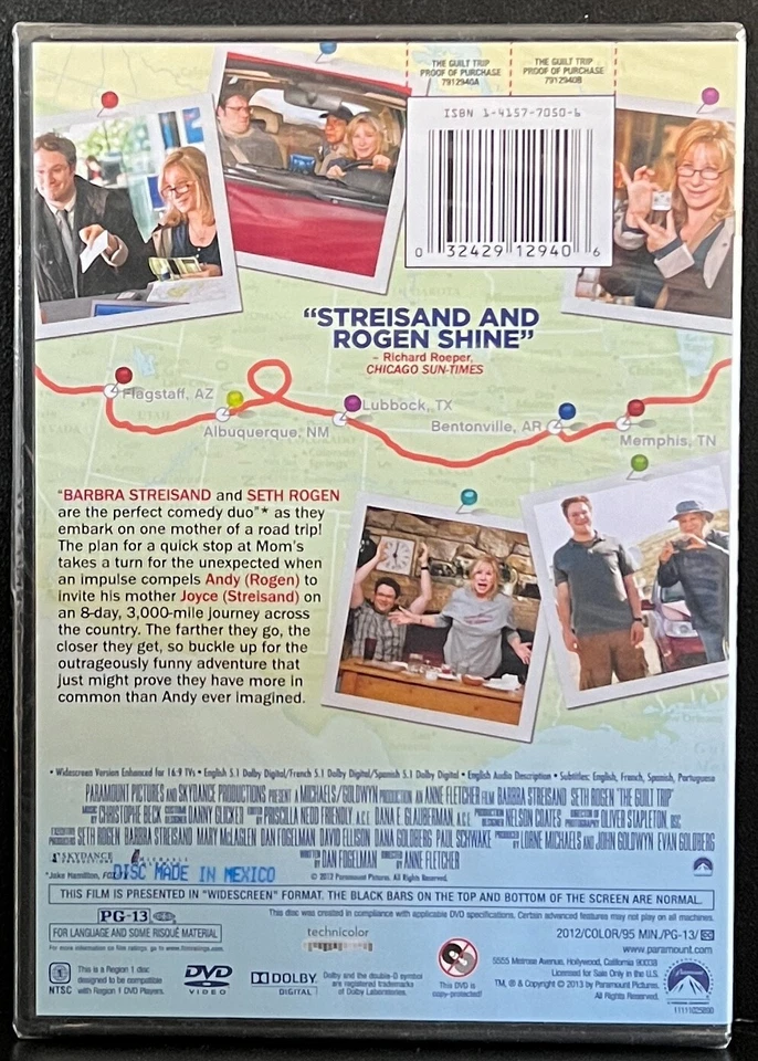 The Guilt Trip - DVD NTSC Region 1 Barbra Streisand Seth Rogen - Image 2 of 2
