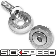 2 PC POLISHED 5MM WINDSCREEN FENDER WASHER BOLT KIT FOR MOTORCYCLE WINDSHIELD M4