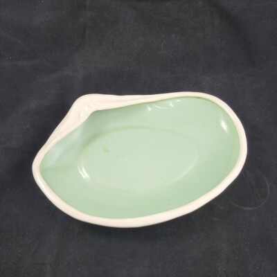 Vintage Metlox Half Shell Low Flower Bowl - Serving Dish in Turquoise Blue