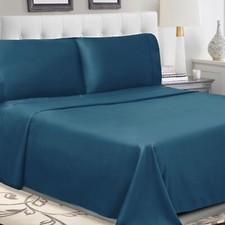 100 Cotton Percale 300 Thread Count Solid Deep Pocket Bed Sheet Set
