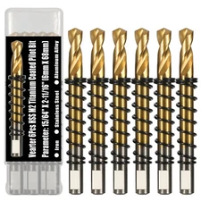 6pcs Hole Saw Arbors HSS M2 Pilot Bit Set Centering Drill Bit Multi-Purpose