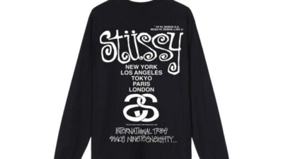 Stussy WORLD TRIBE 1980 スカジャン STUSSY INTERNATIONAL TRIBE 1980 LS TEE SHIRT BLACK WHITE