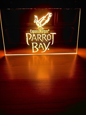 CAPTAIN MORGAN PARROT BAY LED Neonlicht Schild für Bar Party Pub Club Haus Ge...