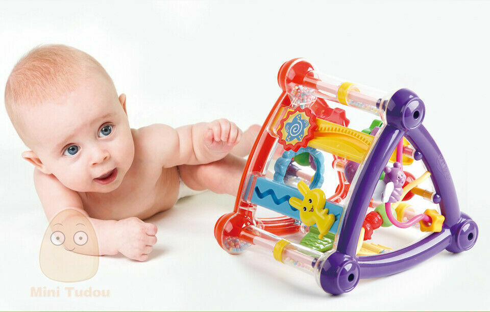 Baby 3in1 Activity Cube Bead Maze Learning Toys Montessori Toy For 1