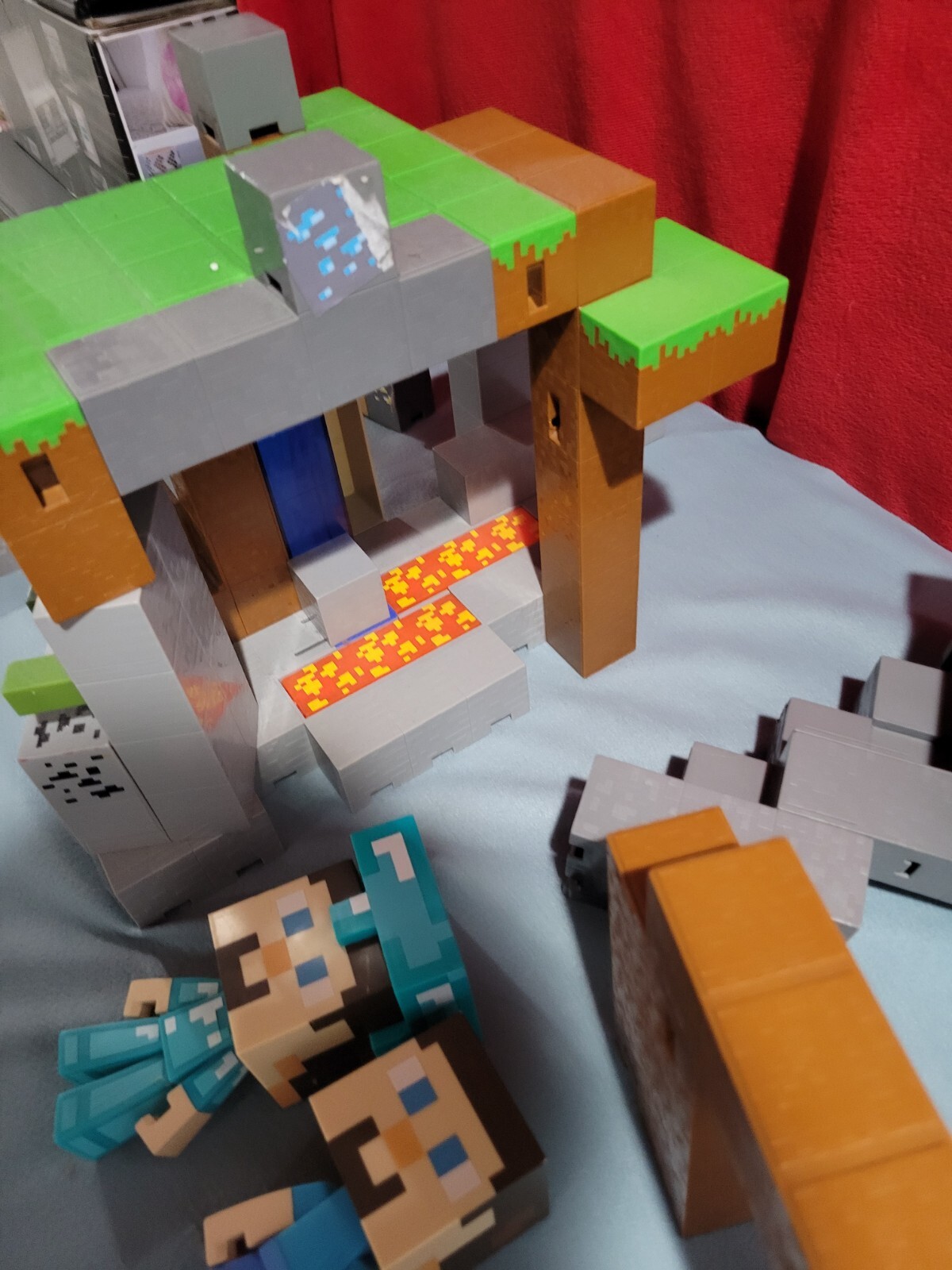 Minecraft Survival Mode Playset Lot with Figures eBay
