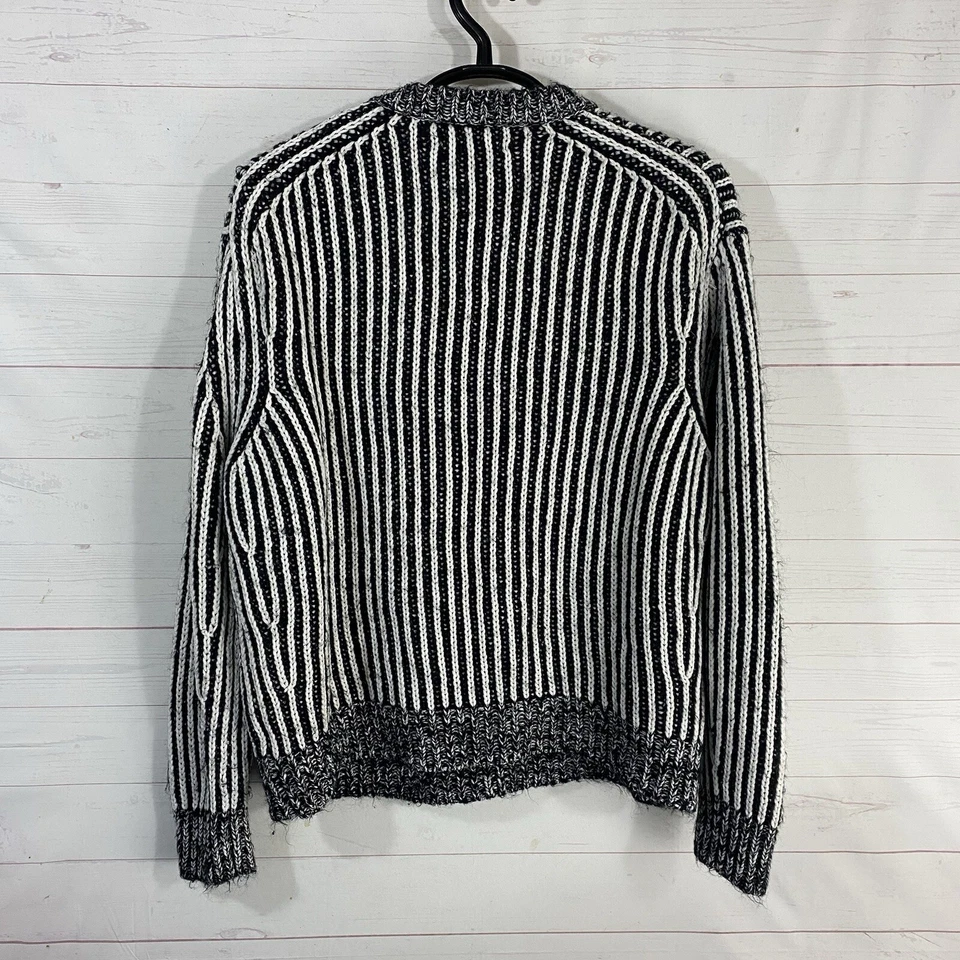 Suéter a rayas XL negro blanco tejido en contraste Elizabeth And James para mujer Foto 4 de 4