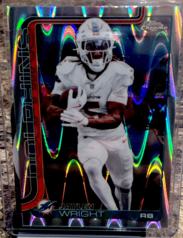 Topps Chrome 2024 Jaylen Wright Rookie Card #190 Miami Dolphins NFL Football