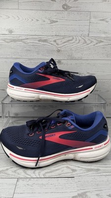 Brooks Women's Ghost 15 White Red Blue Running Shoes Size 7 B #357