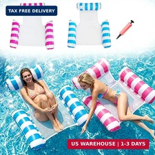 2 Pack 3-Tube Inflatable Pool Floats for Adults, Thickened Swimming Pool Rafts,
