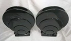 Set of 2 Royal Haeger Large Black Circle Vases MCM Art Pottery Marked Irregular
