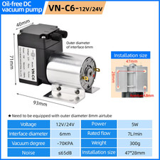 12V/24V DC Diaphragm Vacuum Pump Electric Negative Pressure Suction Vacuum Pump