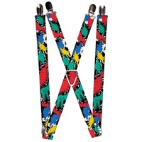 `Suspenders - 1.0`` - Dinosaurs/Paint Splatter Black/White/M (Us Import) Acc Neu