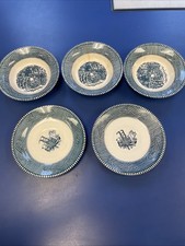  I rage Currier & Ives Dessert Plates(2) & (3) Small Fruit Bowls READ