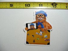 TRAVEL VACATION CAT SMALL STICKER DECAL FELINE PET HOUSE KITTEN FUNNY