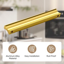 Kitchen Square Modern Cabinet Handles Gold Bar Drawer Pulls Aluminum Alloy