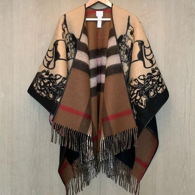 #ad B.B.RHeavy War Horse Brown Women#x27;s Cashmere Shawl Double Sided Autumn and Winter $229.99