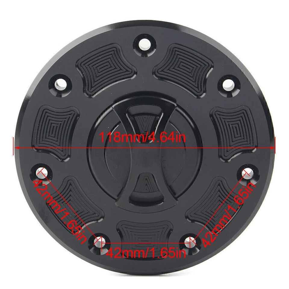 1x Fuel Gas Tank Cap Cover Fit Kawasaki NINJA 500 ZX-6 ZX-7 ZX-9 ZRX-1100 GPZ500 — 第 2/4 张图片
