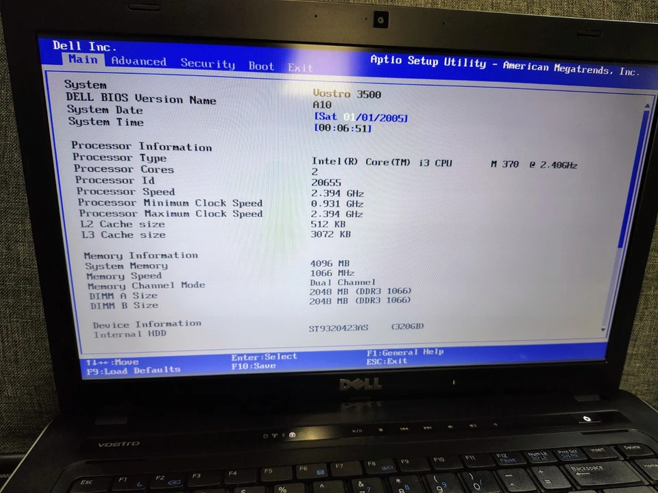 Notebook Dell Vostro 3500 15.6" HD Intel Core i3 M370 2.4GHZ para peças - Imagem 3 de 4