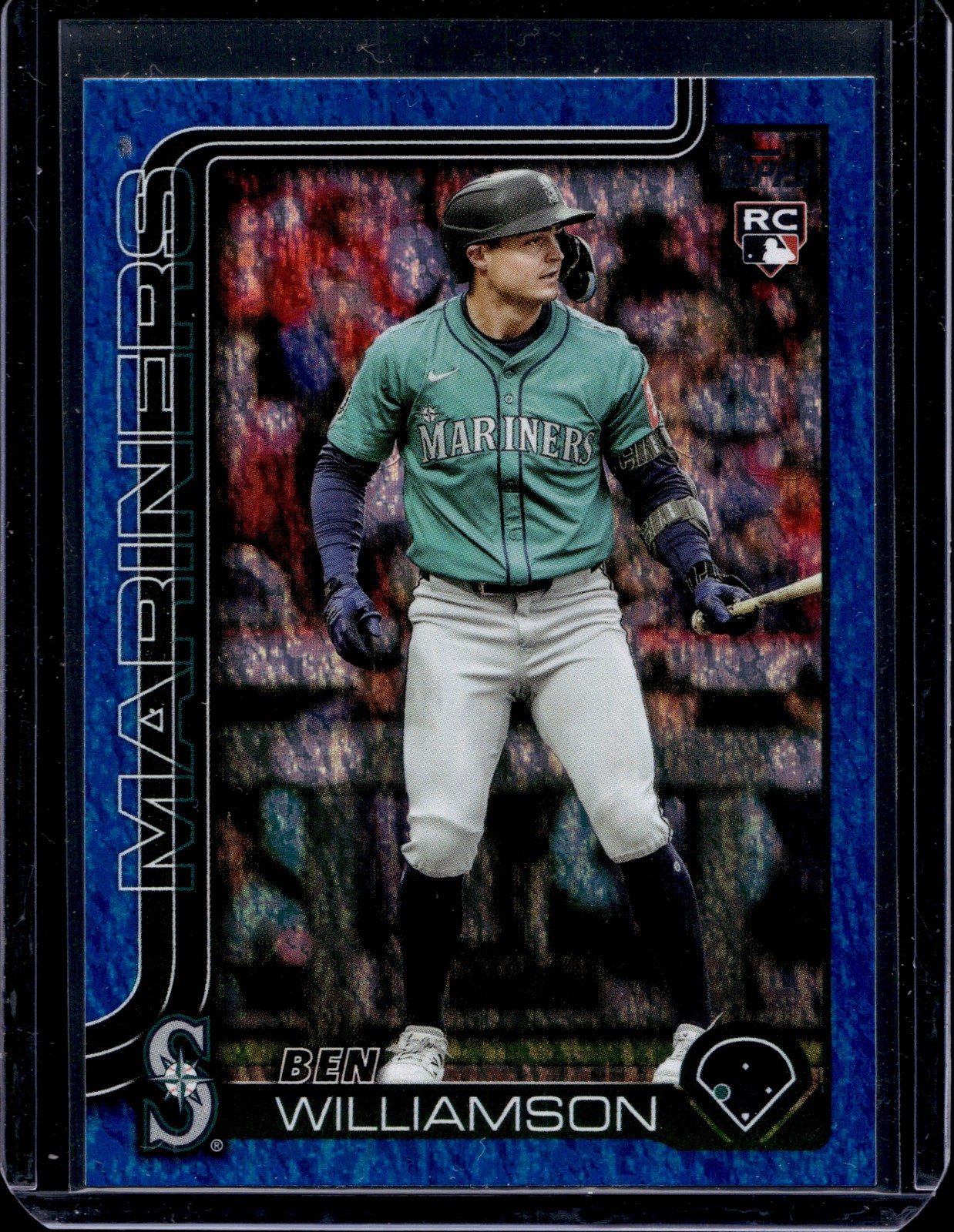 2025 Topps Update #US130 Ben Williamson Blue Holo Foil Rookie #/150 Mariners N01