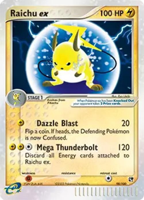 Raichu ex - 98/100 - Pokemon Ex Sandstorm Ultra Rare HP