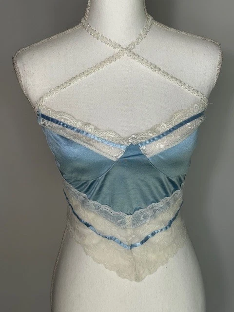 Мягкий кружевной сетки корсет верх, синий, размер S - Изображение 3 из 4