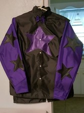 2 HORSE RACING JOCKEYSILKS THIS DESIGNYOUR COLOR CHOICE NYLON/SATIN FRENCH SEAMS