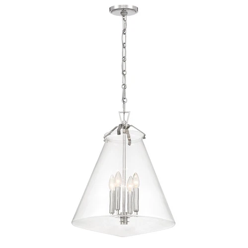 Crystorama Voss 4 Light 18" Pendant, Polished Nickel/Clear - VSS-7018-PN - Picture 1 of 1