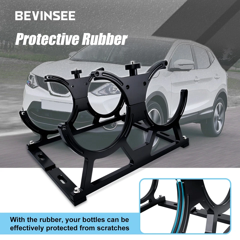 BEVINSEE Aluminum 7" Nitrous Dual Bottle Bracket Holder Kit For 10-15 Lb Bottles - Изображение 4 из 4