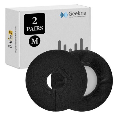 Geekria 2 Pairs Washable Headphone Covers (Size M / Black)