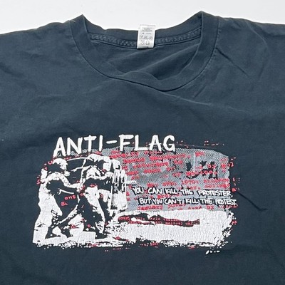 Vtg  Anti-Flag T-Shirt ''You cabt kill a protest'' long sleeve 2sided Punk y2k 00'