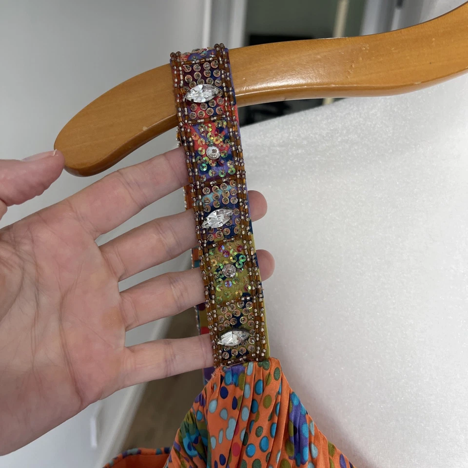 Maxi Vestido De Colección Cache Baile de graduación Seda Noche Formal Cache Retro Talla M/L Y2K Foto 4 de 4